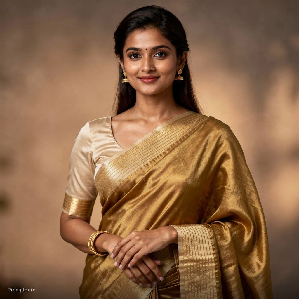 AI generated: create a sexy hot indian girl in a saree showing off her hips and oily skin