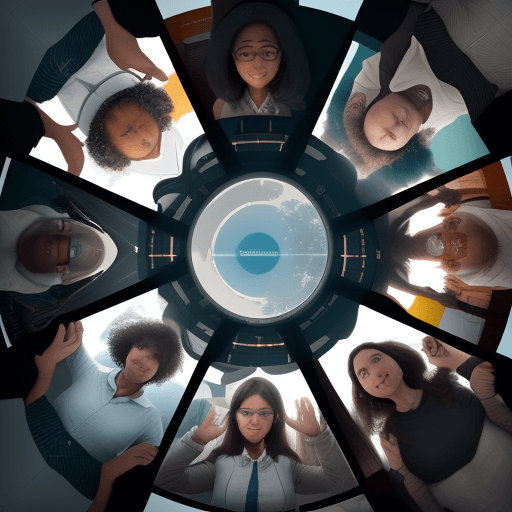 AI generated: Create an image that portrays a diverse group of engineers huddled around a virtual roundtable. Visu...