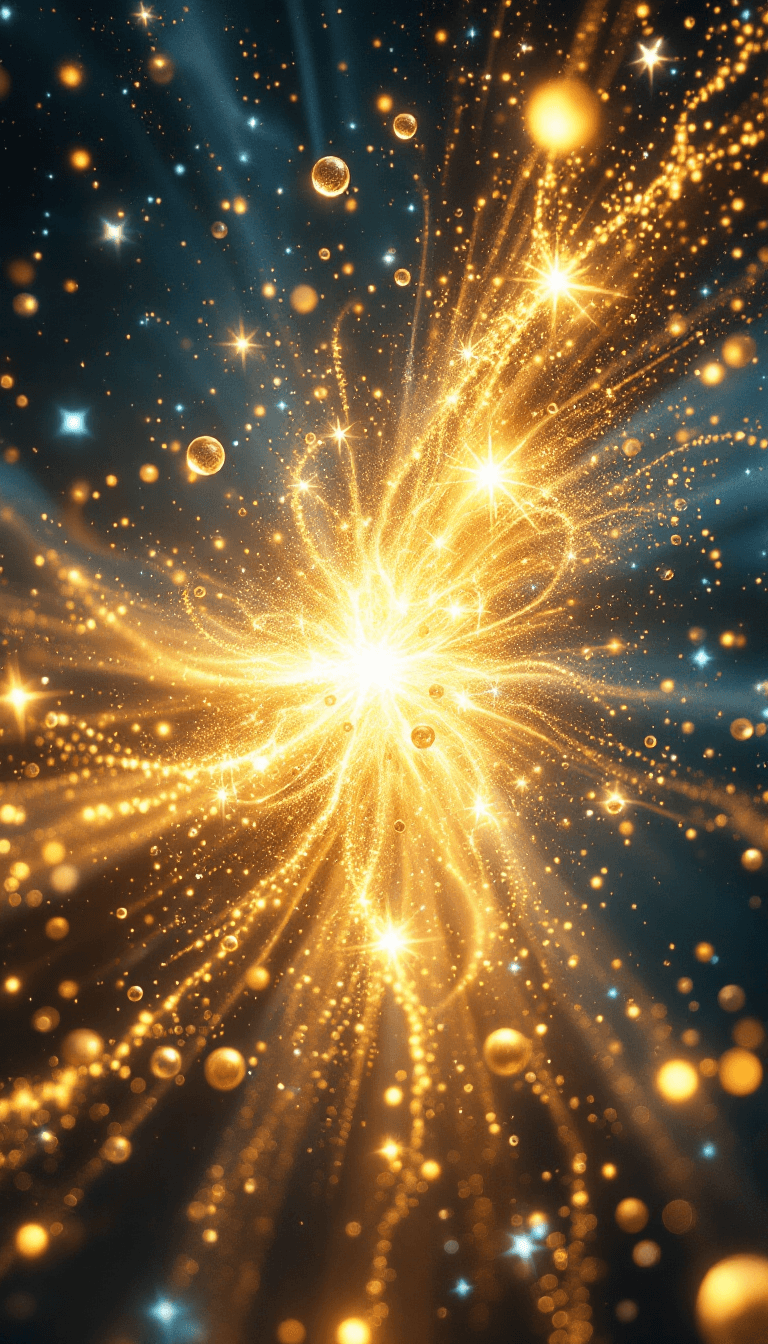AI generated: (Champagne supernova), ethereal cosmic scene, sparkling champagne bubbles floating through a starry ...