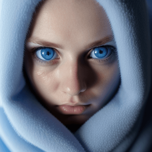 AI generated: blue eyes, only blue eyes in the image, agresive, cold