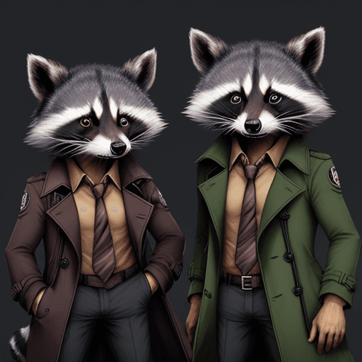 AI generated: Raccoons in a trenchcoat