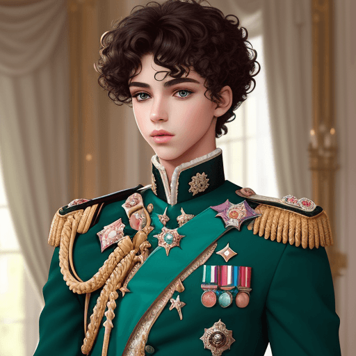 AI generated: create a prince with this exact description "an 18 year old prince with green eyes, like sparkling e...