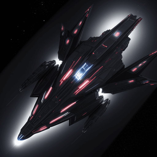 AI generated: silhouette, Star Conflict, SC, top view, spaceship, Jericho frigate, 6 variants,