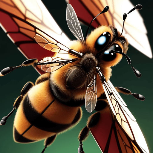 AI generated: ultra detail photo of a bee using human melee weapons going into battle

