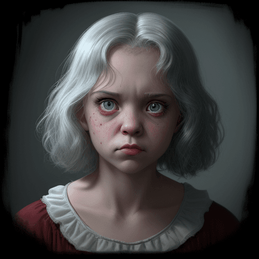 AI generated: the girl from the movie "The Exorcist", in the style of realistic hyper-detailed rendering, quirky c...