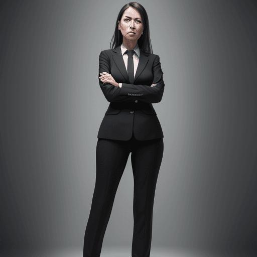 AI generated: business leader.  full length image. worried expression , uncomfortable body language, high detail, ...