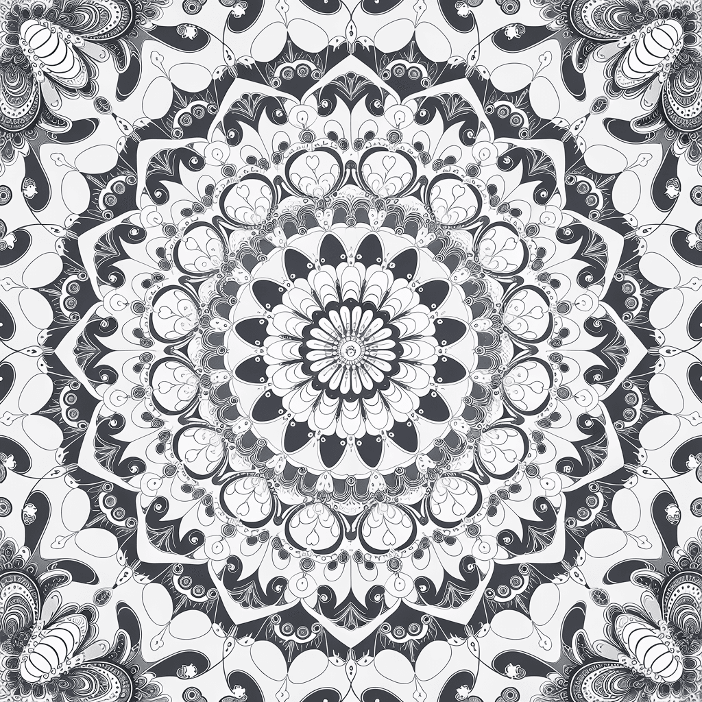 AI generated: Create an intricate and highly detailed mandala design specifically for adult coloring books. The ma...