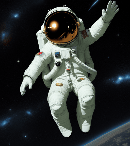 AI generated: Astronot art in the dark
