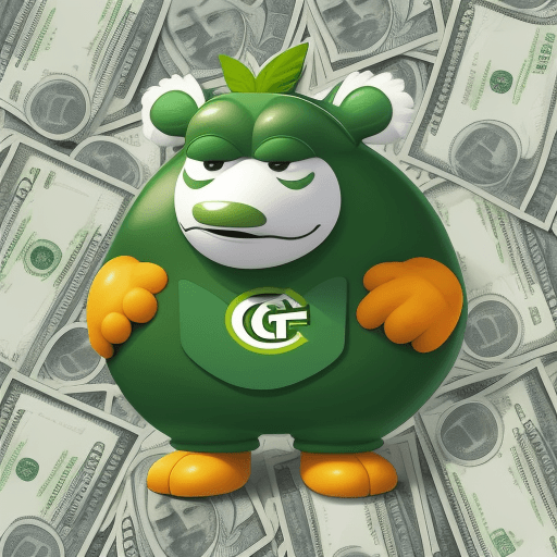 AI generated: Mascot, money, green, finance 