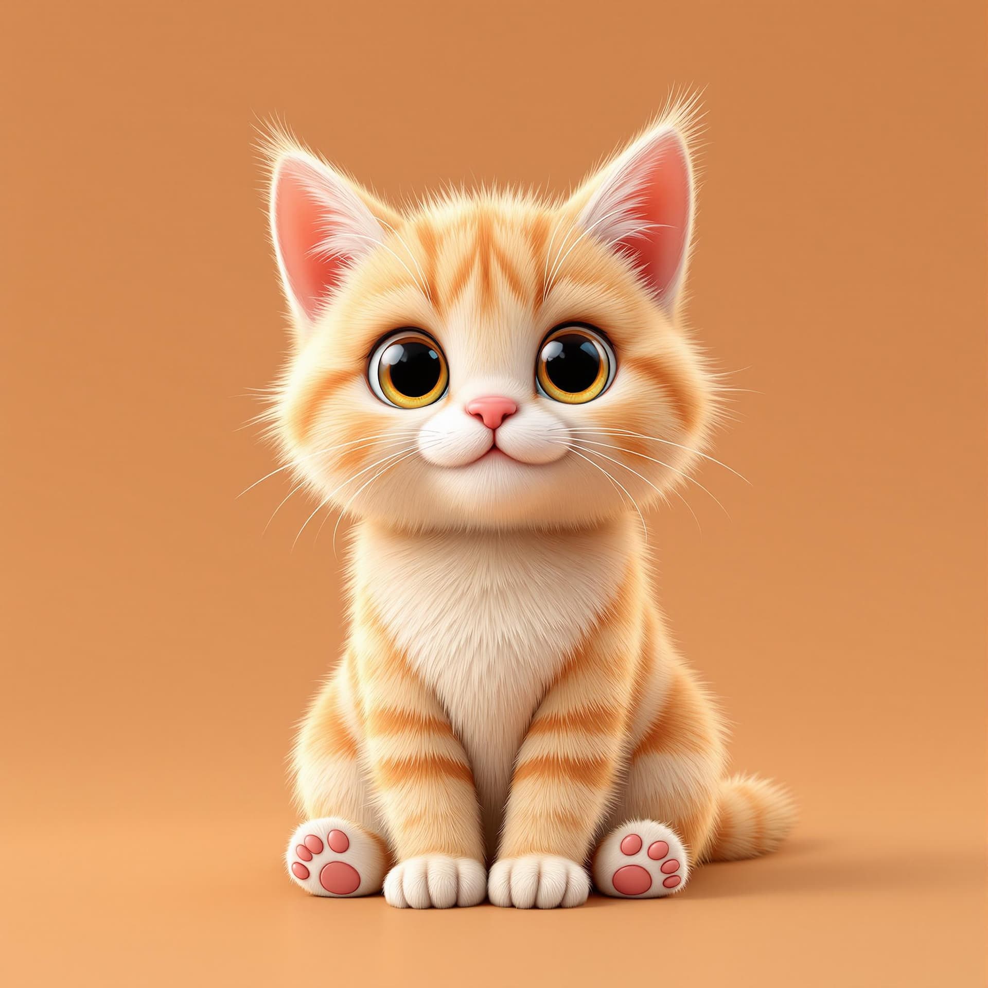 AI generated: "A cute and realistic 3D cat, sitting in a relaxed pose. The cat has soft, fluffy fur with a natural...