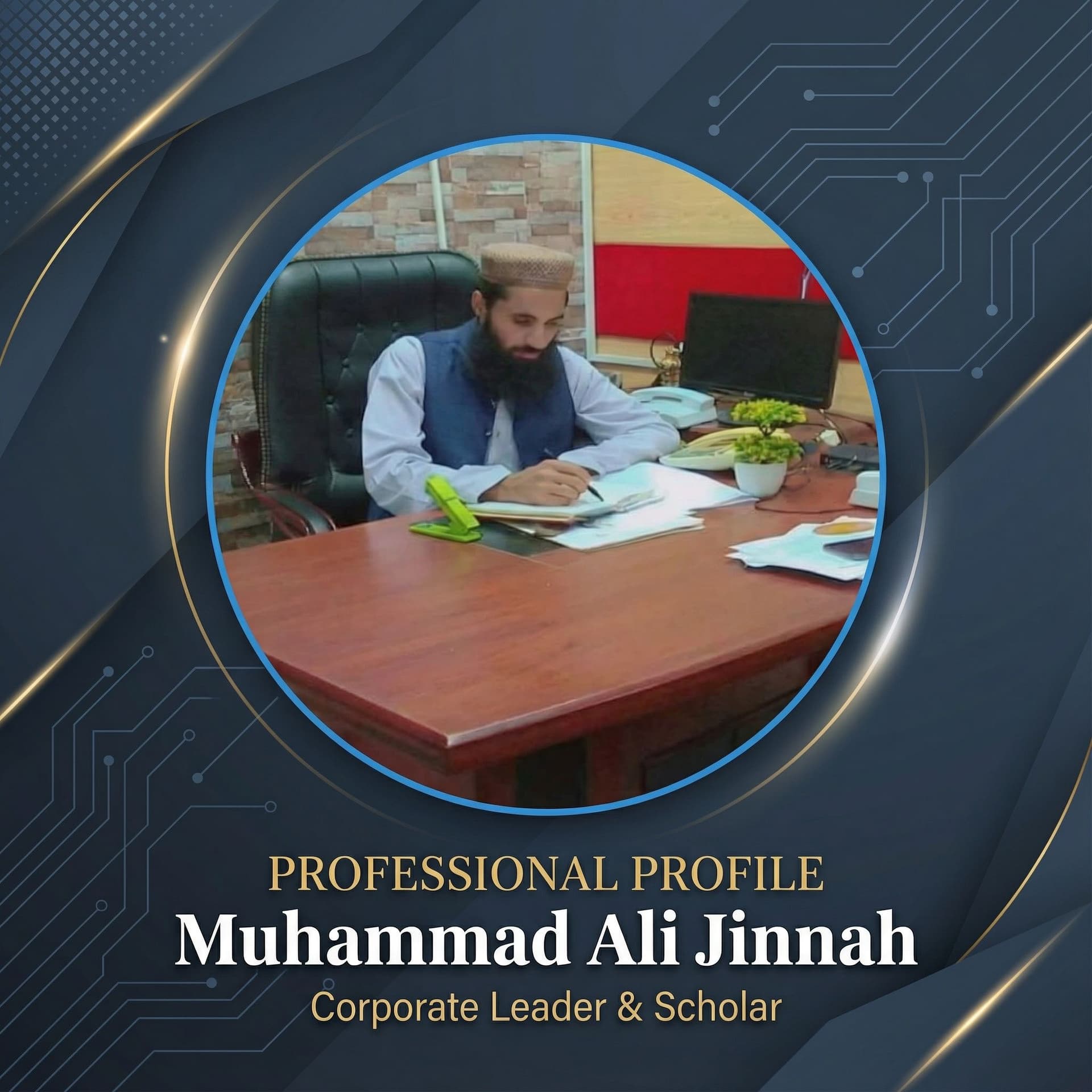 AI generated: Create it in a professional style and send it to your profile. Add some graphic design elements to t...