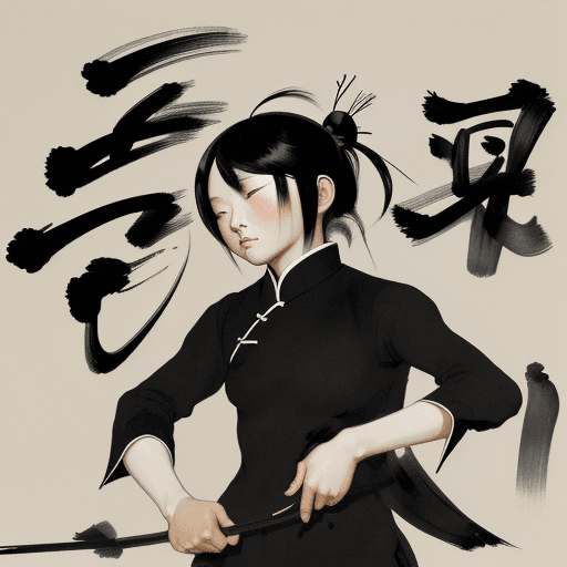 AI generated: china black brush painting, in the style of kazuki takamatsu, loose compositions, théodore géricault...