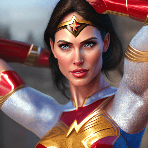 AI generated: hyper realistic wonder woman, sensual sexy posing, perfect face, perfect hands and fingers,  perfect...