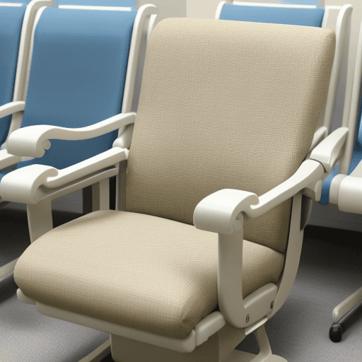 AI generated: Hospital waiting room waiting chairs, comfort, safety, curved design to meet ergonomics,: waiting ch...