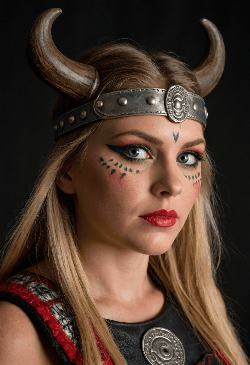 AI generated: Viking woman looking at viewer