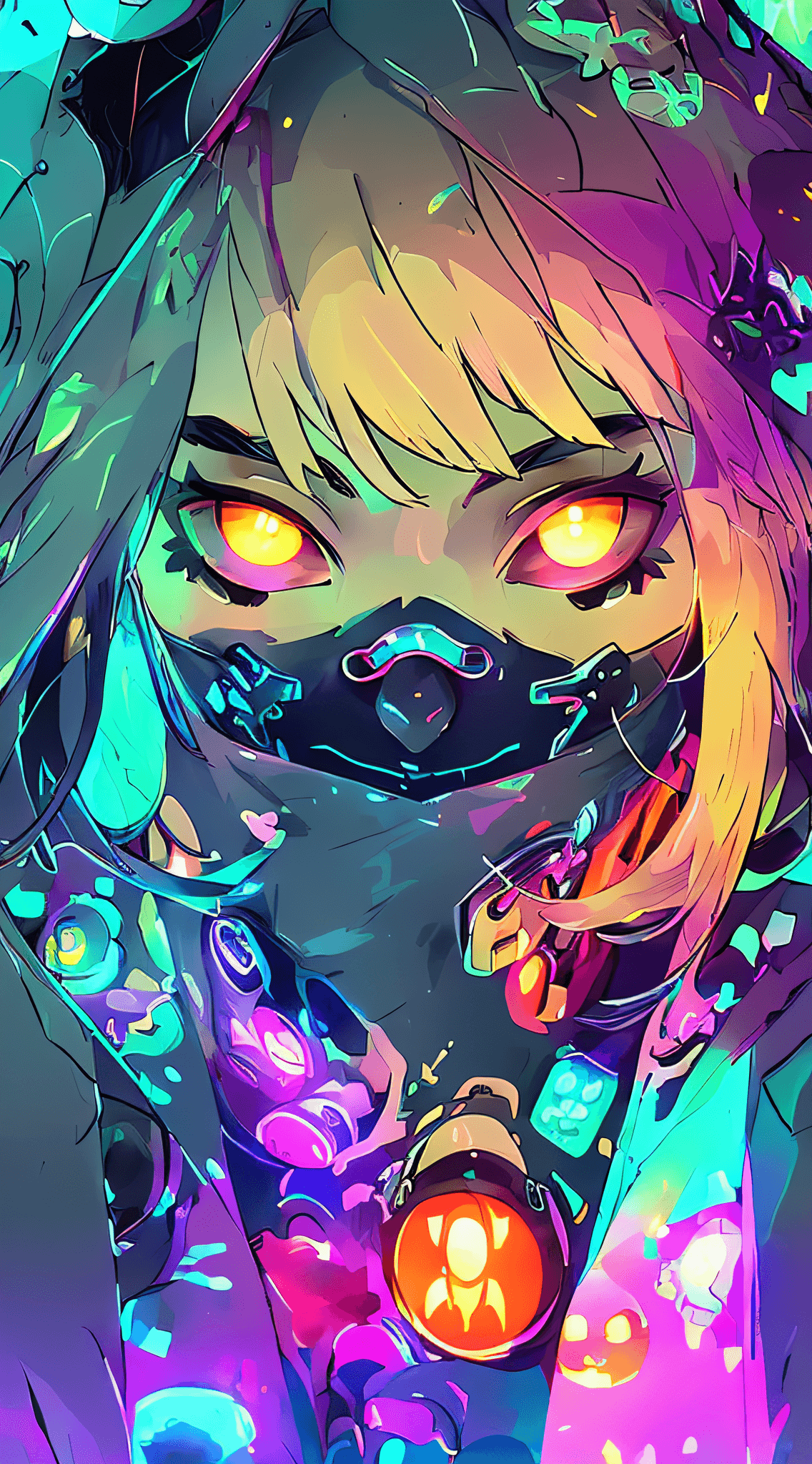 AI generated: a close up of a person wearing a colorful hoodie, rossdraws cartoon vibrant, cyberpunk art style, je...