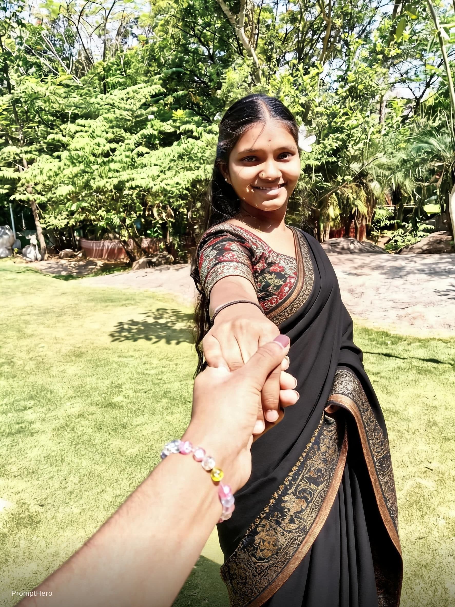 AI generated: a teen indian girl with a traaditional dress