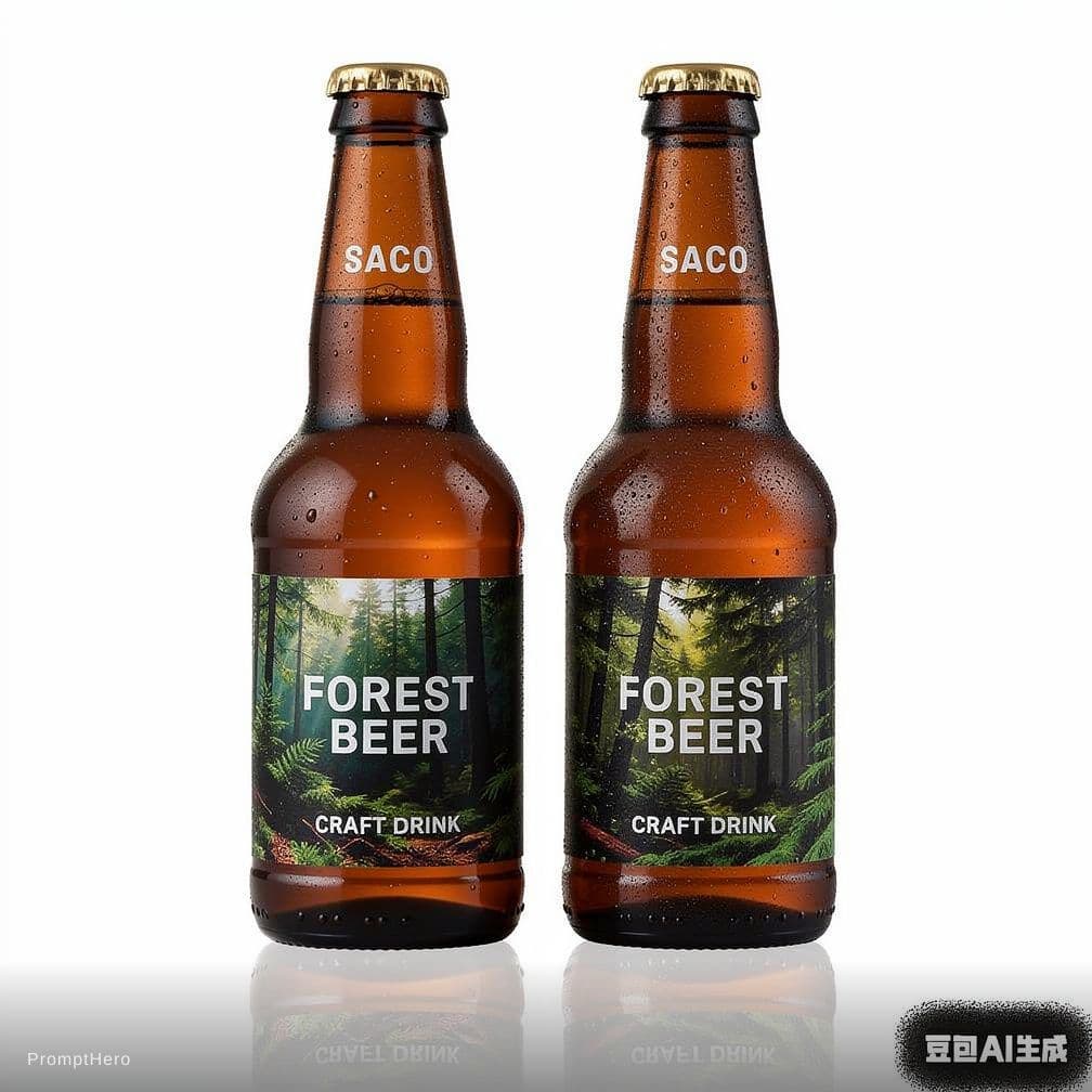 AI generated: beer, forest drink