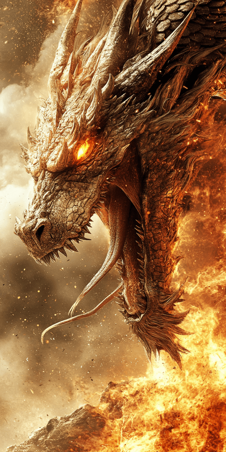 AI generated: Fierce battle in the sky between two dragons --chaos 75 --ar 1:2 --style raw --profile rsy6uq9 --sty...