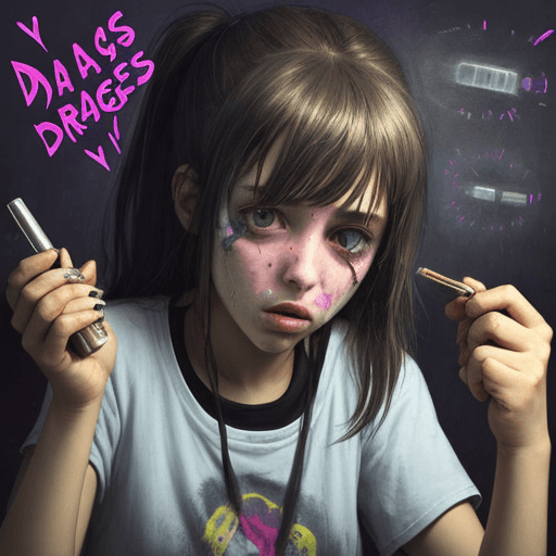 AI generated: A girl who uses drugs
