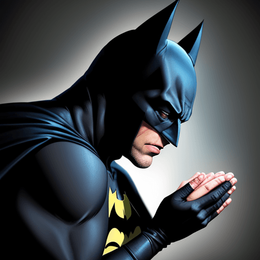 AI generated: BATMAN PRAYING TO GOD