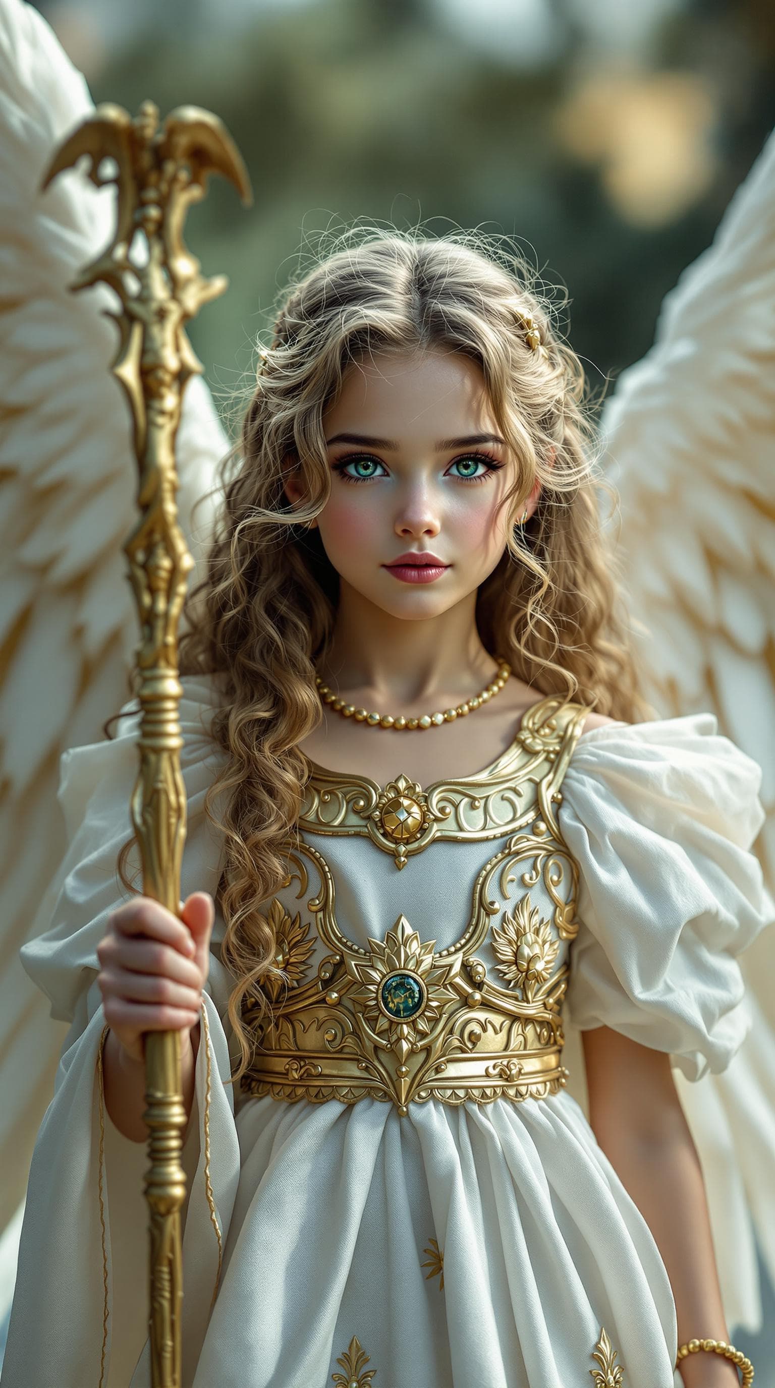 AI generated: a professional photo of a exceptionally of the most beautiful angelic girl in the world, (age 11), (...