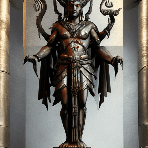 AI generated: High resolution photography of a male deity named Kraten, the Heartless