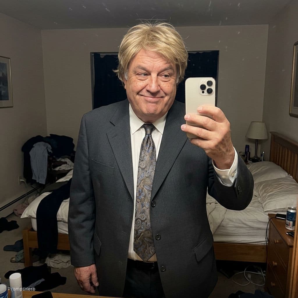 AI generated: Ultra realistic, mirror self shot picture, iPhone 13 Pro, slight camera flash, high quality image, s...