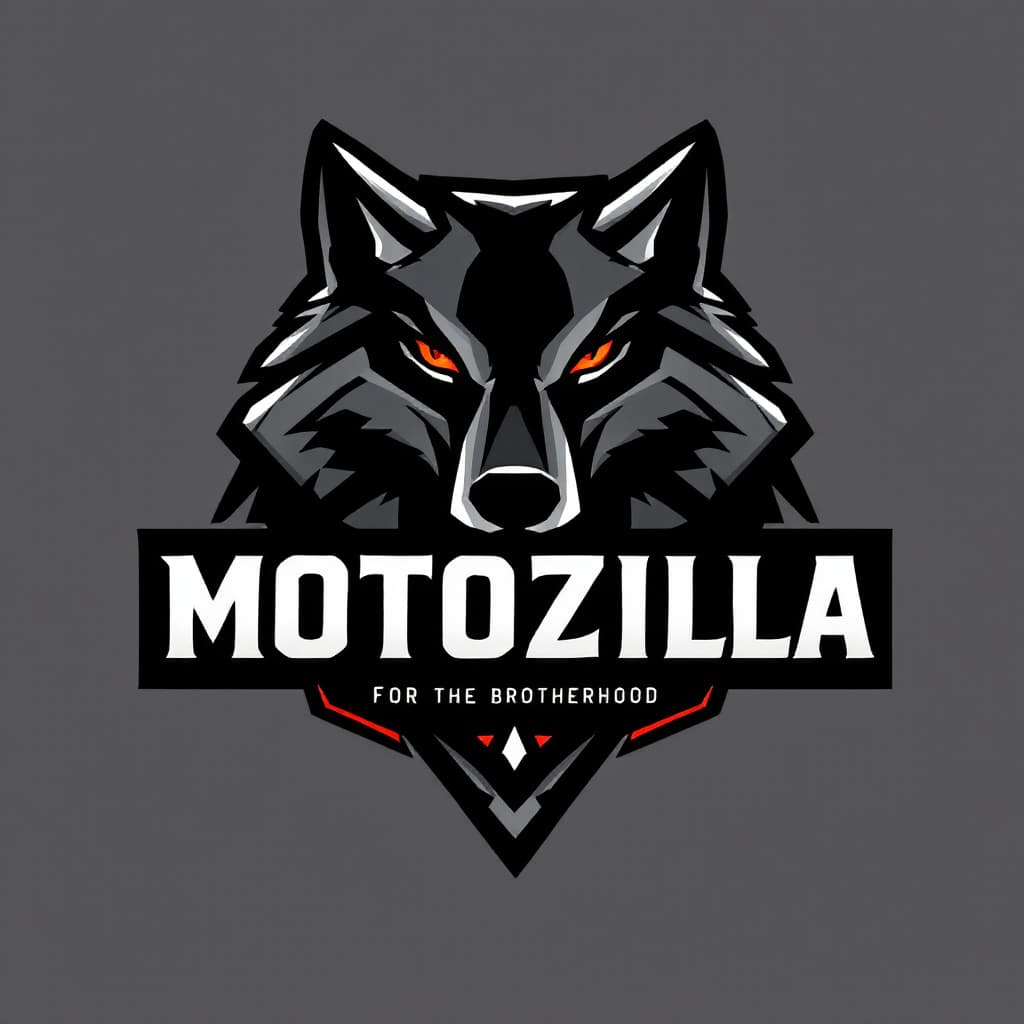 AI generated: "Design a logo for the brand 'Motozilla' with the slogan 'For the Brotherhood.' The centerpiece is a...