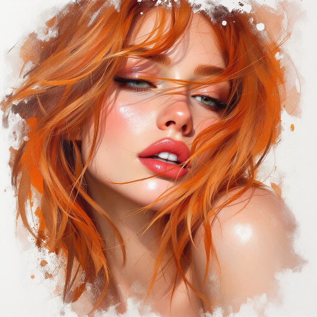 AI generated: (incomplete painting), white background, oil painting with visible impressionistic strokes of a beau...