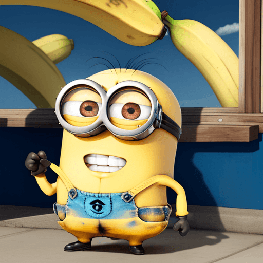 AI generated: minions havin fun with banana