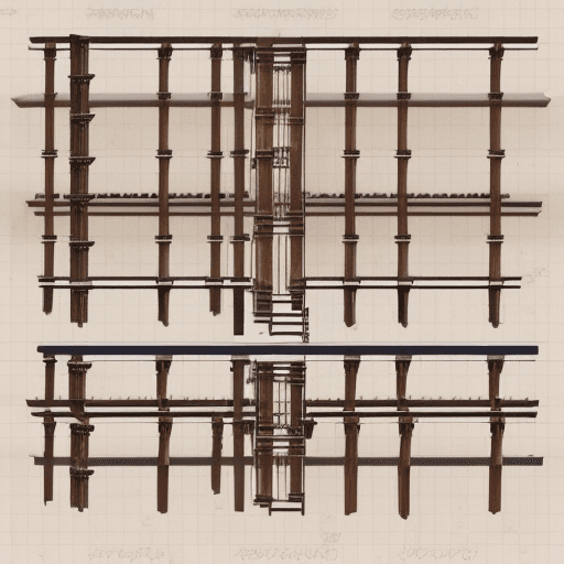 AI generated: Sketch a single-lift, three bay scaffold with fall and edge protection with this parts
Sole Plates10...