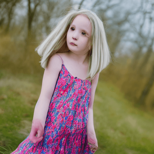 AI generated: a girl, light dress, strong wind, long pink hair, (apterus style:1.3), (dark shot:1.4), 80mm, soft l...
