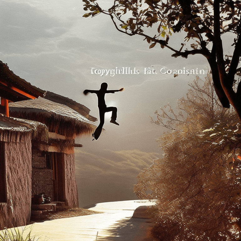 AI generated: As dusk settles over a tranquil village, a lone ninja finds themselves suspended between two ancient...