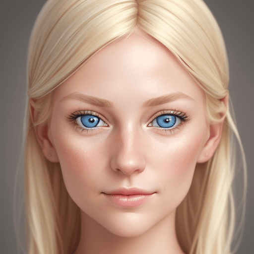 AI generated: Portrait Photography, A highly detailed close-up of a content blonde scandinavian woman looking up, ...