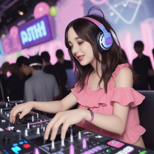 AI generated: girl party dj