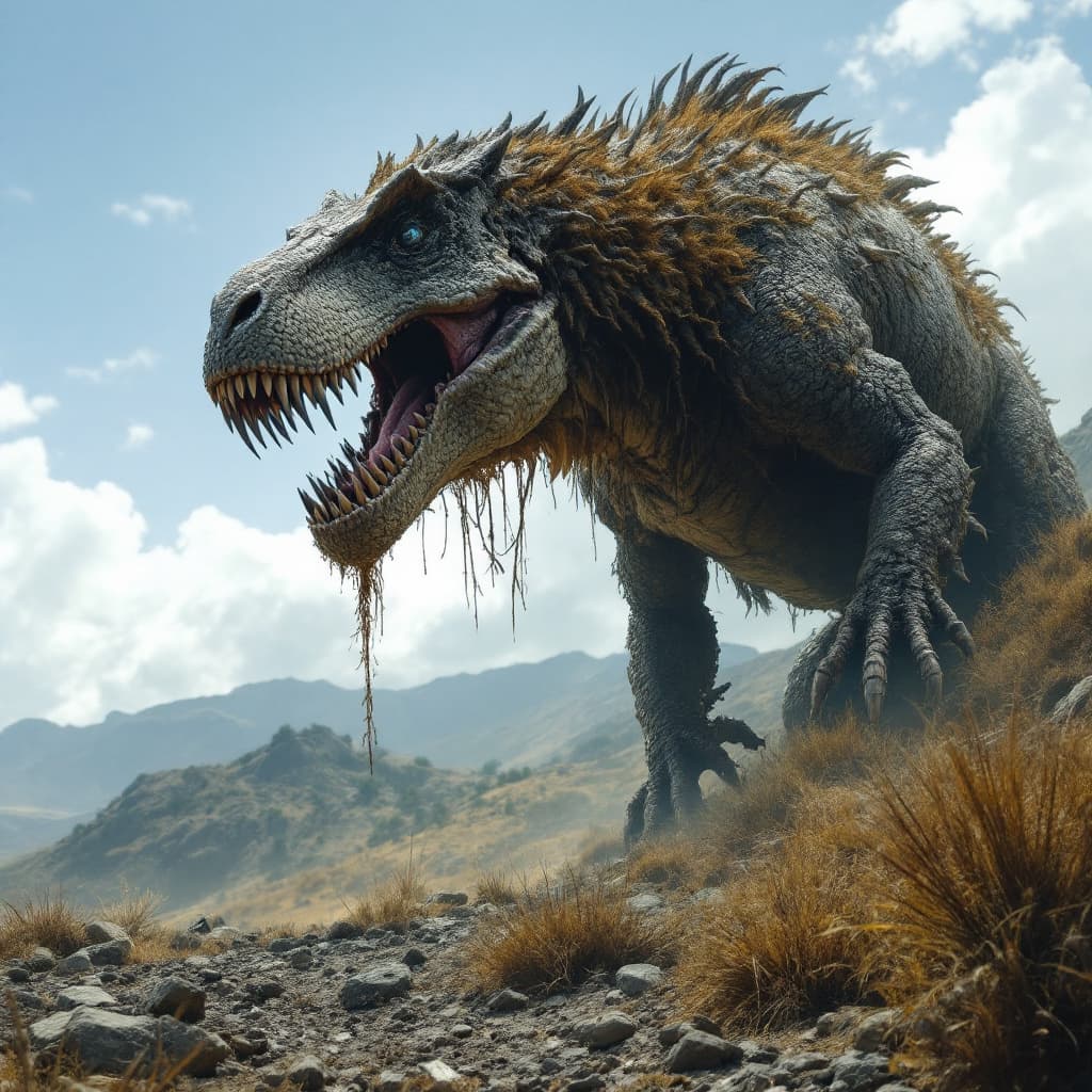 AI generated: hombre se transforma en animal  prehistorico