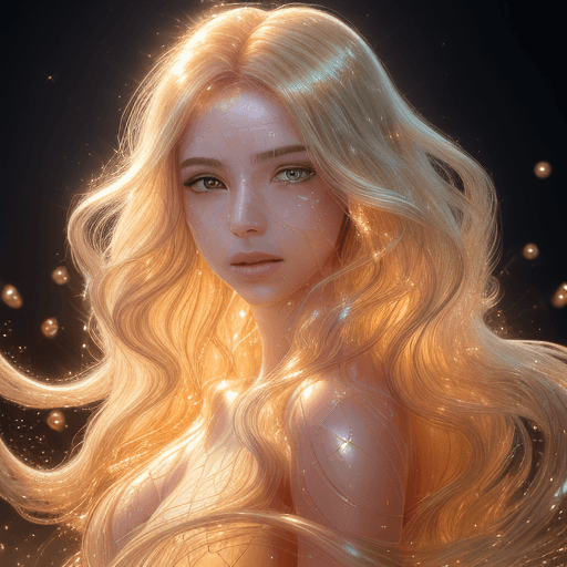 AI generated: A photorealistic 4K image of a woman with transparent, crystal-like skin, glowing from within with a...