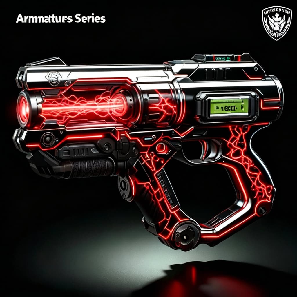 AI generated: Using the images as references, design the Forgeworks Design ‘Armatures Series’ Black and Chrome col...