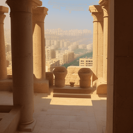 AI generated: outdoor photo of view of the city of Beirut in the Phoenician era, natural light, indirect lighting,...