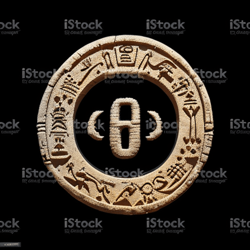 AI generated: ancient hundred symBol hieroglyph on pic
 vector art 