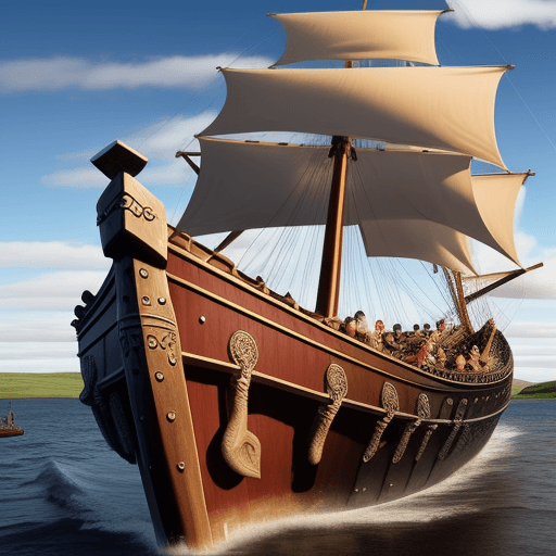 AI generated: large viking ship