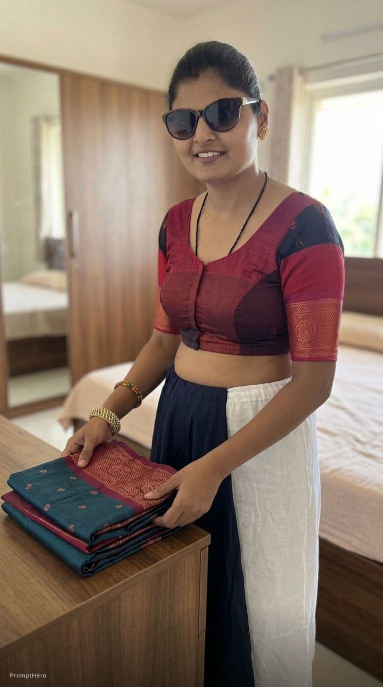 AI generated: Aunty removes her sareee
