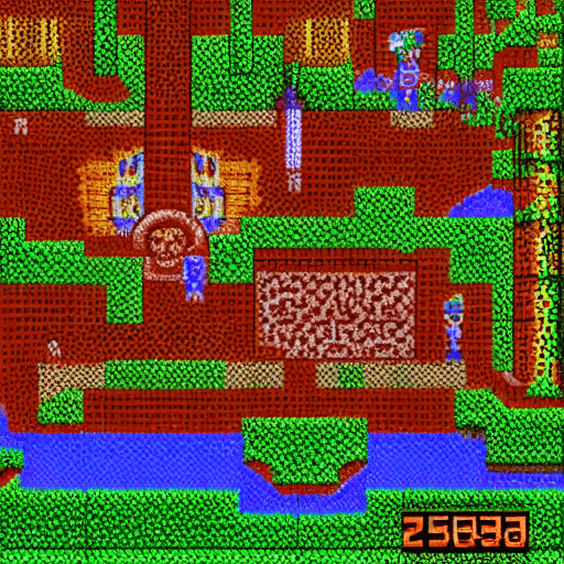 AI generated: 24-bit pixel art, enchanted forest with magical creatures, style of Legend of Zelda: A Link to the P...