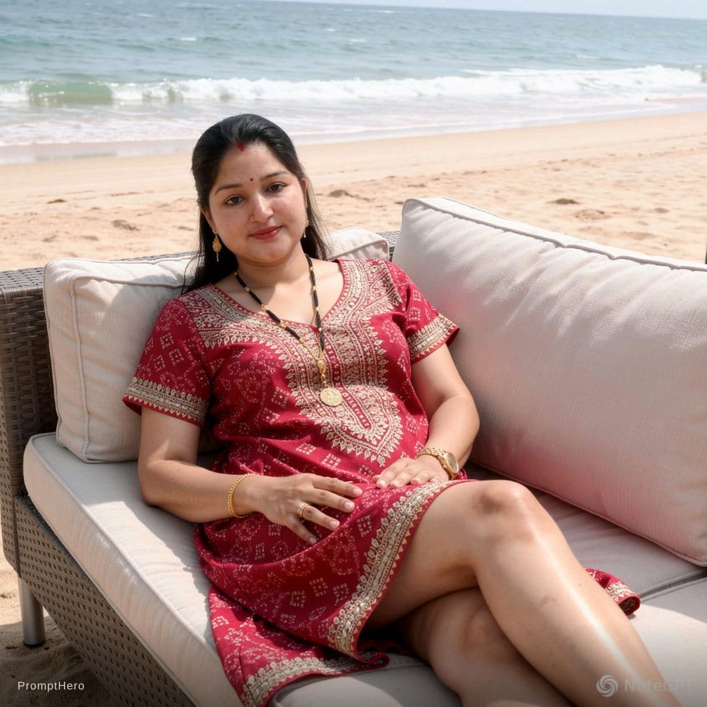 AI generated: Make me wear a fishnet thread robe slipping off shoulder and navel piercing also laying on couch on ...