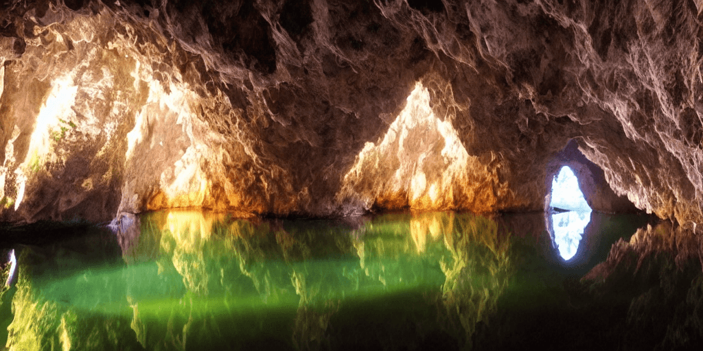 AI generated: beautiful fairy tale tree in a cave, stunning lighting, phraya nakhon cave, stunning, magic, reflect...
