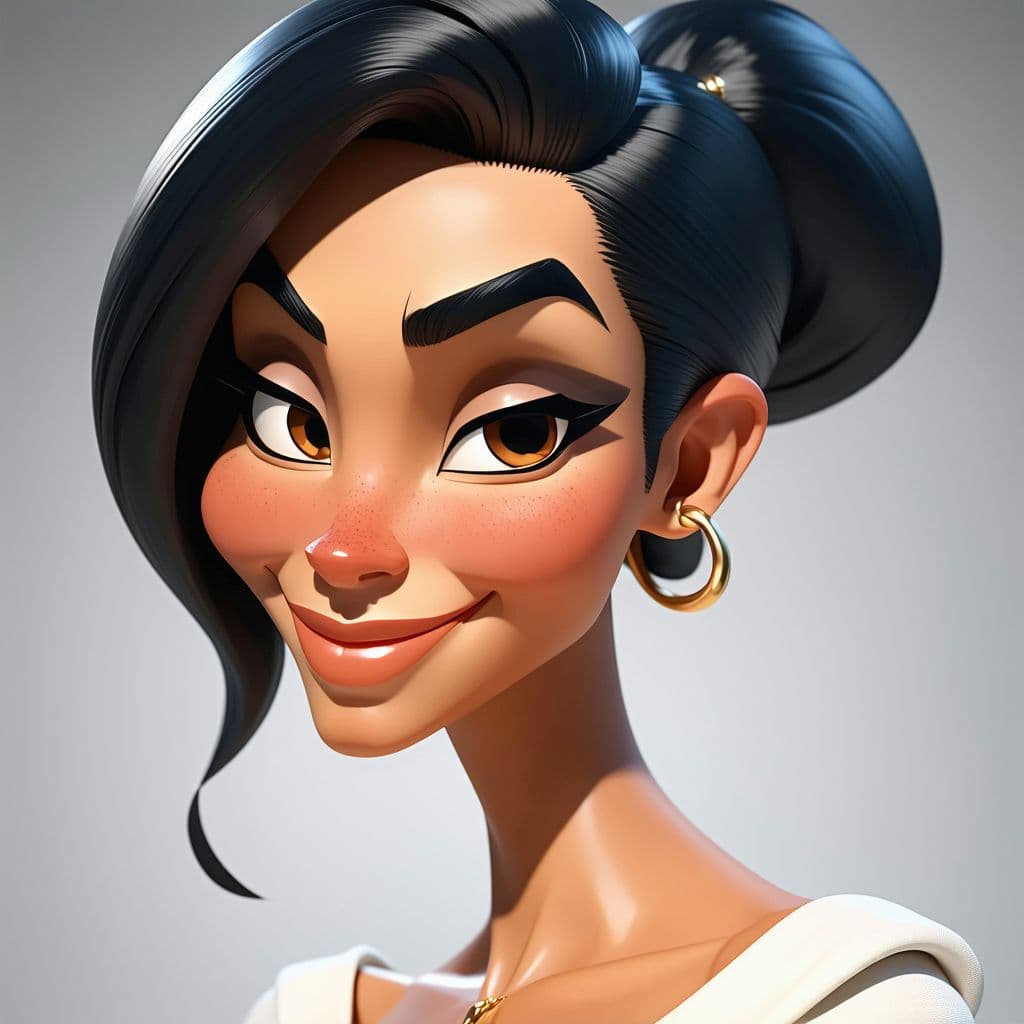 AI generated: caricature of a womanc, hyper realism, high detail, octane render, 8k