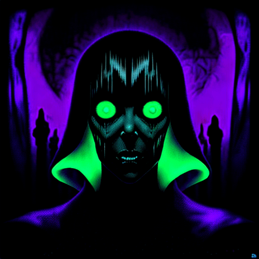 AI generated: retro classic horror dark vintage sci-fi : : 2D dark matte illustration : : FRACTIONS OF A GHOST :: ...