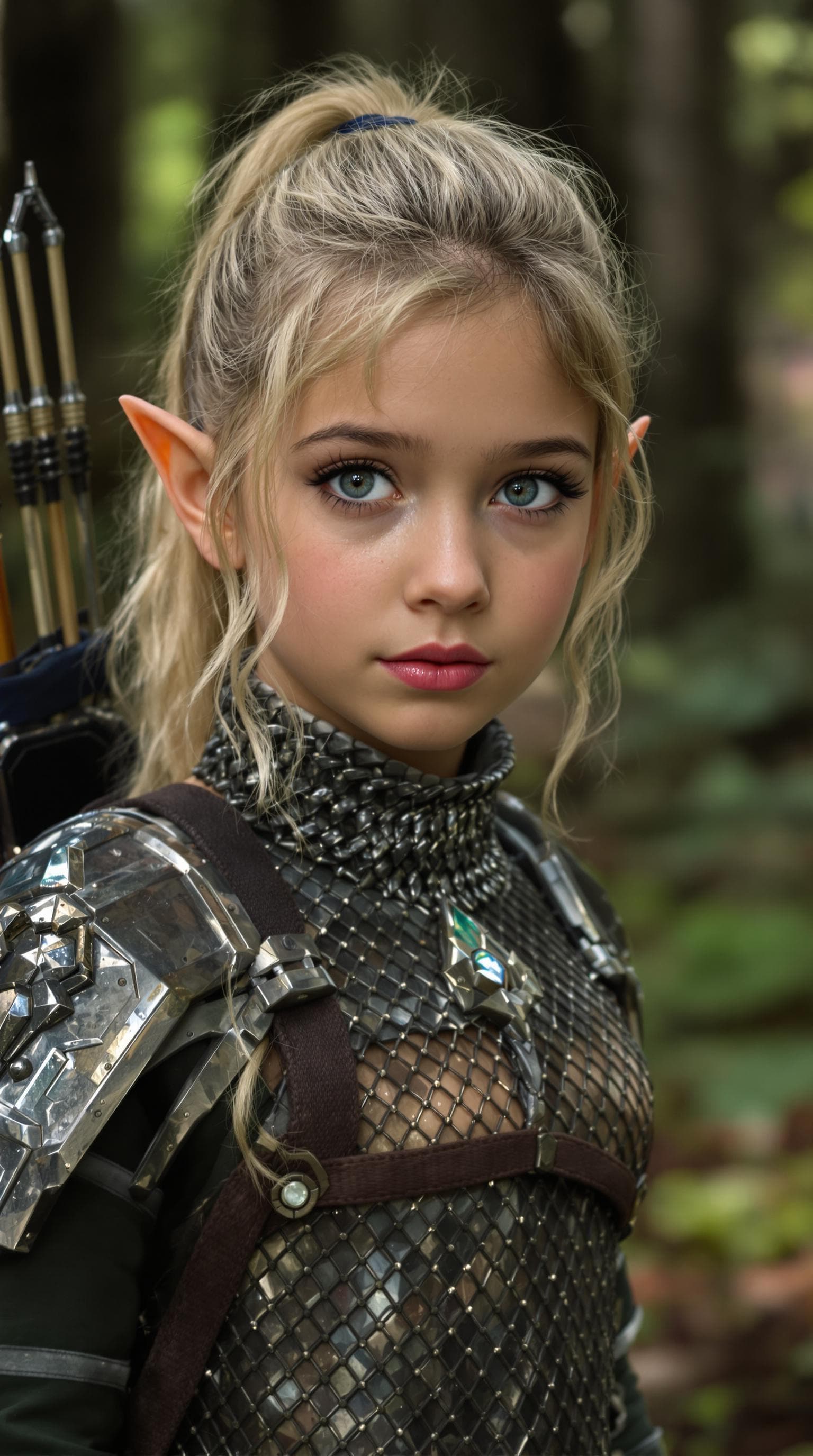 AI generated: a professional photo of a exceptionally beautiful girl in the world (age 7), (seven year old) short ...