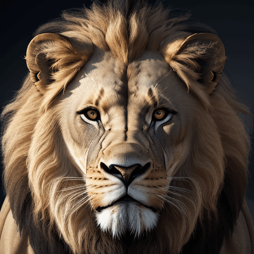 AI generated: Lion, half body,  face photo realistic, hyper details, 
4k, 
close-up, 
hyper detailed, 
sharp focus...